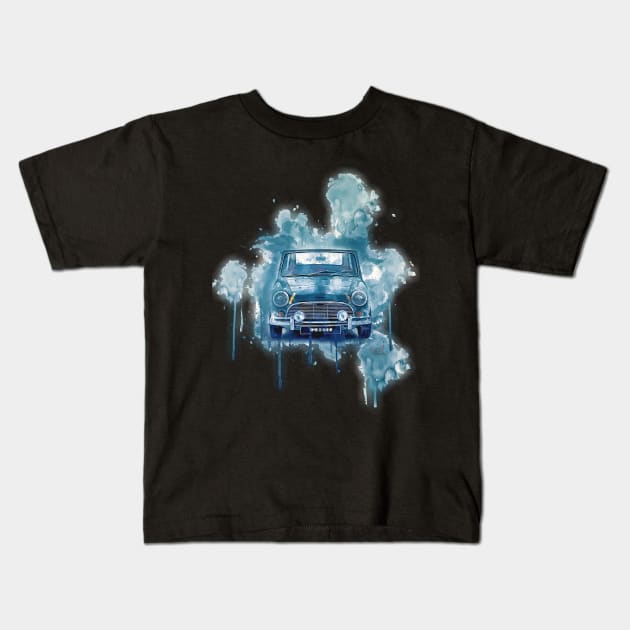 Mini Cooper Splash Art Kids T-Shirt by AaaahEeeekStudio